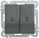 Выключатель 2-клавишный жалюзи ВС10-1-5-Б BOLERO антрацит